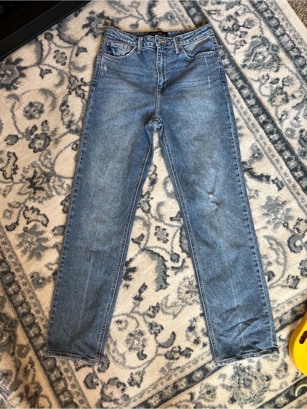 Just Black Straight Leg Mid/Light Blue High-Rise Jeans